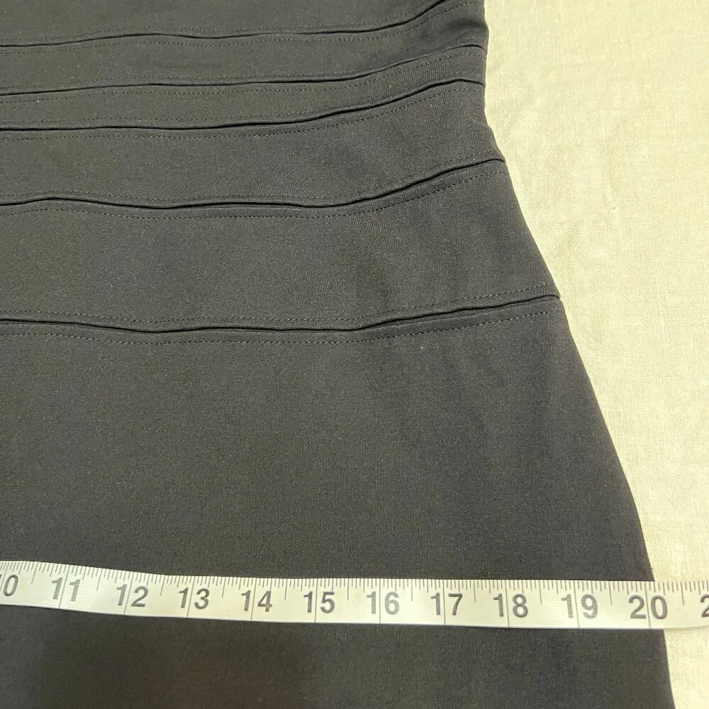 Escada Black Sheath Dress 40/M Cap Sleeve Cocktail Career Party Classic Stretch - Picture 11 of 13